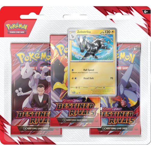 Scarlet & Violet 10: Destined Rivals: 3-Booster Blister Zebstrika