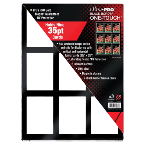 One-Touch: 9-Card Black Border UV Magnetic Holder 35pt