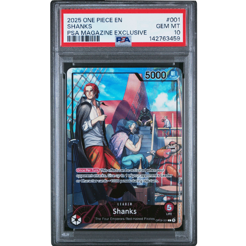 2025 ONE PIECE PROMOS 001 SHANKS PSA MAGAZINE EXCLUSIVE