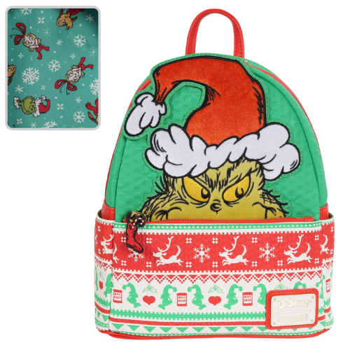How the Grinch Stole Christmas Grinch Christmas Sweater Mini-Backpack - Entertainment Earth Exclusive